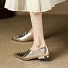 أحذية غير رسمية Phoentin Designer Cozy Flats Office Lady Elegant Women Women Found Low Heels 2024 Pumps Genuine Leather FT3236