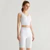 LL Women Yoga Set Crop Top + Shorts LU BH + Kort byxa Tvåbit kostym Träning Fitness Casual Summer BX005WFK030