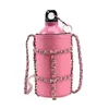 Evening Bags Luxury Women Water Bottle Pouch Small Cylinder Totes Ins Chain Shoulder Bag Mini Purse Fashion Crossbody Bucket Clutch