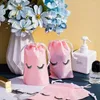 Storage Bags 2024 50Pcs/lot Plastic EVA Frosted Makeup Cosmetic Drawstring Gift Bag Packaging Party Favor Candy