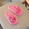 Sandali Ragazze Estate Scivolo per bambini Moda Cristallo Coniglio Scarpe da spiaggia Morbida suola spessa Punta aperta Scivolo esterno antiscivolo per bambini Q240330