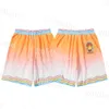 Shorts casuais masculinos casablanca designer brach shorts calças havaianas flor impressa shorts board shorts