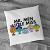 Poduszka Mr. Men i Little M-Miss Poduszki pokrywa 45*45 Uściski Krótkie pluszowe obrupy poduszki 45x45 Case 40*40 Krzesła wypoczynkowe Sofa Y240401