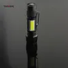 Zoom Aluminum Alloy With Pen Clip, Cob Side Light Flashlight, Strong Light, Long-Distance Outdoor Mini LED Flashlight 588969