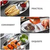 Bowls 2 PCS Condiment Sauce Dish Cheese Container Chip & Dip Serving Stainless Steel Dipping