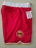 Mens''houston''Rockets''authentic Shorts basket retro nät broderade casual atletiska gymlag shorts rött 02