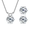 Necklaces 18K Gold Plated Jewelry Set 3.0ctw D Color Moissanite for Women Men Real 925 Silver Stud Earrings Pendant Necklace Free Shipping