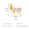 Brooches Zircon Goat Shape For Women's Clothing Fashion Pearl Rhinestone Pin Jewelry Women Accessories Funny Gift