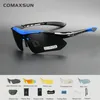 COMAXSUN Professional Polarized Cycling Glasses Bike Goggles Outdoor Sports Bicycle Sunglasses UV 400 With 5 Lens TR90 2 Style240328