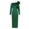 Осеннее креативное трехмерное одношаговое женское облегающее банкетное платье с рюшами по краям 638105