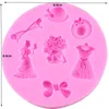 Stampi da forno F1137 Abito da sposa principessa Fiore Arco Cappello di classe 1 pz Gioielli in resina UV Stampo in silicone liquido Fai da te Collana Opera d'arte