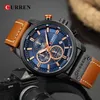 Curren Fashion Quartz Mężczyźni obserwują najlepsze markę luksusowy męski zegar chronograf sport męski zegarek hodinky relogio masculino c12602