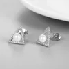 Boucles d'oreilles en argent Sterling 925, coquille imitation perle ronde, pierres précieuses Triangle en Zircon pour femmes, bijoux fins exquis