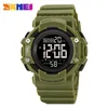 Montres-bracelets SKMEI Bleu Vert Armée Camouflage Montre électronique pour hommes Double chronomètre Chronomètre Alarme EL Compte à rebours lumineux 2195