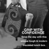 Czarna skóra z Sier Sur Swirl Izolowane torby na lunch dla kobiet tekstury Przenośna chłodnica termiczna żywność Bento Box School 04bs#