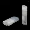 収納ボトル5pcs 15g白い透明な空の楕円形のフラットリップスティックチューブプラスチックソリッド香水デオドラントスティックコンテナ