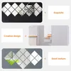 Fonds d'écran 16 pcs miroir autocollant mural carreaux sans cadre petits pour la sécurité acrylique réfléchissant décor à la maison carrés artisanaux