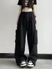 Pantaloni da paracadute punk gothic houzhou donne y2k harajuku techwear tasche di carico bianca pantaloni da giro per levamenti femminili