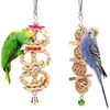 Other Bird Supplies Perches Pet Swing Cage Standing Hanging Parrot Toys Ladders Chewing 8pcs/set Accessories Hammock Climbing Wooden