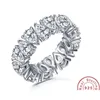 Anneaux de mariage Eternity Band Bague Pear Cut Aaaaa Cz Sier Couleur Engagement pour les femmes Bridal Fine Party Bijoux Cadeau Drop Livraison Ottxe