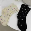 Meias femininas 1/3 pares planeta lua estrelas doce meninas harajuku espaço tubo longo meia streetwear colorido bonito casual meias