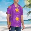 Chemises décontractées pour hommes Golden Sun Beach Shirt Hommes Rose Swirls Summer Motif à manches courtes Lâche Oversize Blouses Cadeau