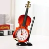 Orologi da tavolo Novità Orologio da strumento Forma unica Artigianato in plastica Studente Violino per regalo Sveglia Decorazioni per la casa