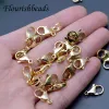 Colliers 50pcs / lot 15 mm Nickle Nickle en acier inoxydable gratuit Gold Homster fermoir saut de saut pour le collier de bricolage