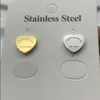 designer T gold heart earring women rose Stud couple Flannel bag Stainless steel 10mm Thick Piercing Party Weddings jewelry gifts woman Accessories wholesale