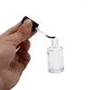 Förvaringsflaskor 10 ml/15 ml transparent nagellackglasflaska tom med ett lock för kosmetiska behållare