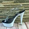 Dance Shoes White Platform Sexy Sandals Handmade Beauty Heels 17cm Stage Party