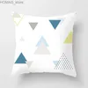 Travesseiro 45 * 45cm New Geometric Listrado Veados Capa Sala Sofá Escritório Assento de Carro Almofada de Cintura Decoração de Casa Y240401