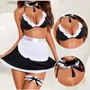 Conjunto sexy Nueva moda Sexy para mujer Cosplay Pajarita negra Ropa interior sexy Mujeres Cosplay exótico Conjunto de uniforme de mucama Y240329