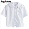 Сакура Вышивка Японская школьная форма для девочек Jk Униформа Верхняя школьная форма LG с коротким рукавом Матроска Рубашка N67W #