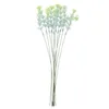 Dekorativa blommor 10 st Simulerat Green Plant Decoration Office Fake Leaves Stem Leaf Faux Artificial Wire för