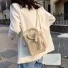 Sac d'été en paille à petit nœud pour femmes, sacs à bandoulière tissés carrés de plage à la mode, Mini sacs à main à poignée supérieure