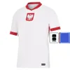 Польша 2024 Lewandowski Soccer Jerseys Men Kids Kit Polonia 2025 Zielinski Milik Zalewski Szymanski Plock Football Footbort T Upen Uniform 24 25 Версия игрока фанатов