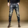 Pantalones vaqueros para hombre, pantalones vaqueros empalmados para hombre, pantalones vaqueros de gran tamaño recortados Y2k Vintage Kpop Trend 2024 estilo coreano Harajuku Y 2k