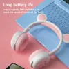 Headphones New arrival cute wireless bluetooth bear ear headset with mic LED stereo music children's headset for children the best gift