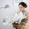 装飾的な花30cmシミュレートされた手作りの牡丹花ブーケバレンタインデーリビングルーム装飾庭の装飾屋外人工