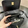 Винтажный дизайнерский портативный женский кожаный рюкзак с икрой, съемные лямки, сумка, золотая фурнитура, Matelasse, цепочка с буквами, двойная сумка на плечо 22x23 см