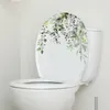 Wallpapers 30 25cm Plant Flower Leaf Wall Sticker Creative Toilet Decorative Restaurant Bathroom Commercial Self-adhesive