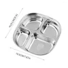 Bowls Appetizer Dishes Compartment Plate Camping Eating Utensils Stainless Steel Tray