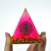 Komponenter överdimensionerad energikonverterare Pink Crystal Orgonite Pyramid Symbolizing Love ger lycka till hartshantverk Orgon 58 cm