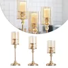 Candle Holders Gold Candlestick Holder ze szklaną okładką domowy retro przy świecach obiad romantyczny wystrój ślubny