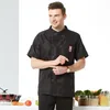 Kockuniform för män kvinnor jacka matlagning kläder kök västra restaurange hotell bakverk kock grill restaurang anpassad logotyp h65k#