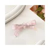 Pinces Nouveau design créatif 6,3 cm mignon Bowknot Colorf pince à cheveux pour les filles douces accessoires de bec de canard à l'acide acétique Drop Delive Dhgarden Dh6Zb