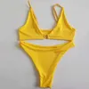 Traje de baño para mujer Nuevo conjunto de bikini sexy de verano Traje de baño sólido Traje de baño para mujer Conjunto push up Vendaje Traje de baño de playa Traje de baño para mujer J240330