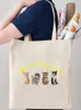 1pc chaton mignon motif fourre-tout sac boutique sac de transport sac à main en toile décontractée sac à main boutique cadeau pour amoureux des chats A8or #
