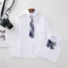 women Shirt JK Style Lg Sleeve Solid White Tops With Tie Students Japanese Korean Female Shirts Harajuku Style Summer Busin q5CS#